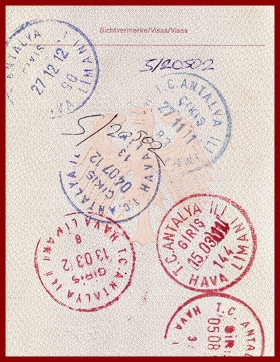 Einreisestempel im Reisepass Antalya Einreise Reisepass